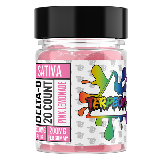 200mg Delta 8 Gummies Pink Lemonade Sativa (20ct)