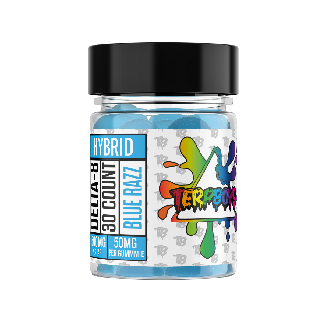 50mg Delta 8 Gummies Blue Razz Hybrid (30ct)